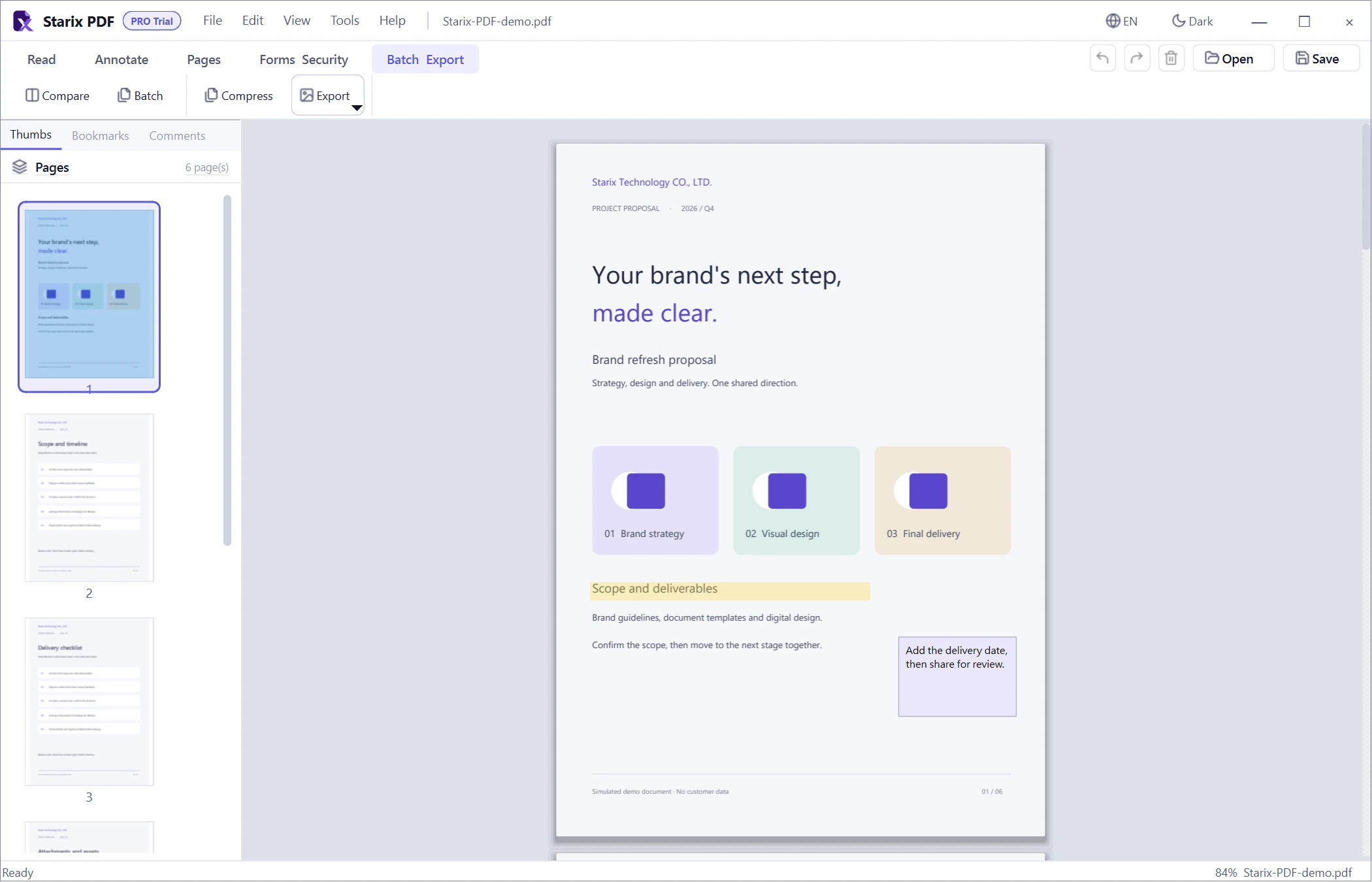 Convert & deliver · Starix PDF